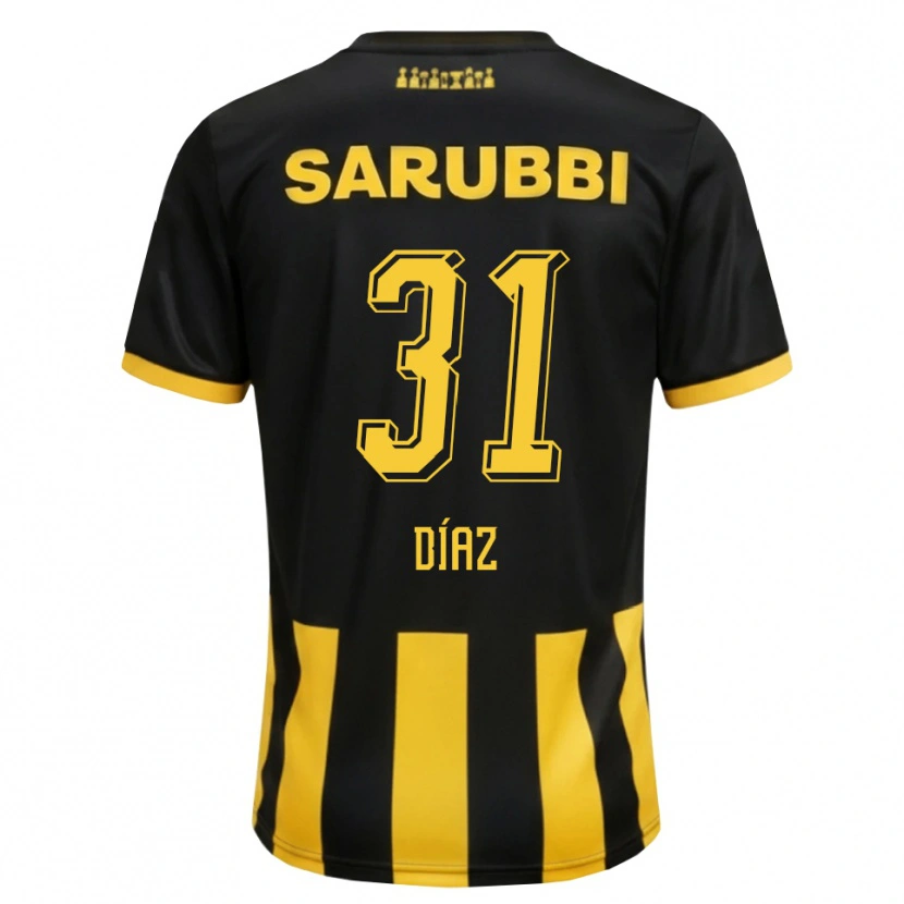 Danxen Kinderen Leandro Díaz #31 Zwart Geel Thuisshirt Thuistenue 2026/27 T-Shirt België