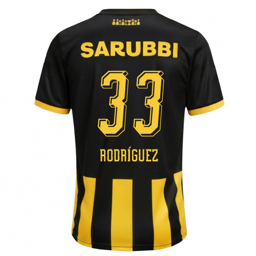 Danxen Kinderen Jonathan Rodríguez #33 Zwart Geel Thuisshirt Thuistenue 2026/27 T-Shirt België