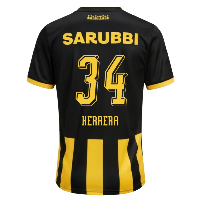 Danxen Kinderen Nahuel Herrera #34 Zwart Geel Thuisshirt Thuistenue 2026/27 T-Shirt België