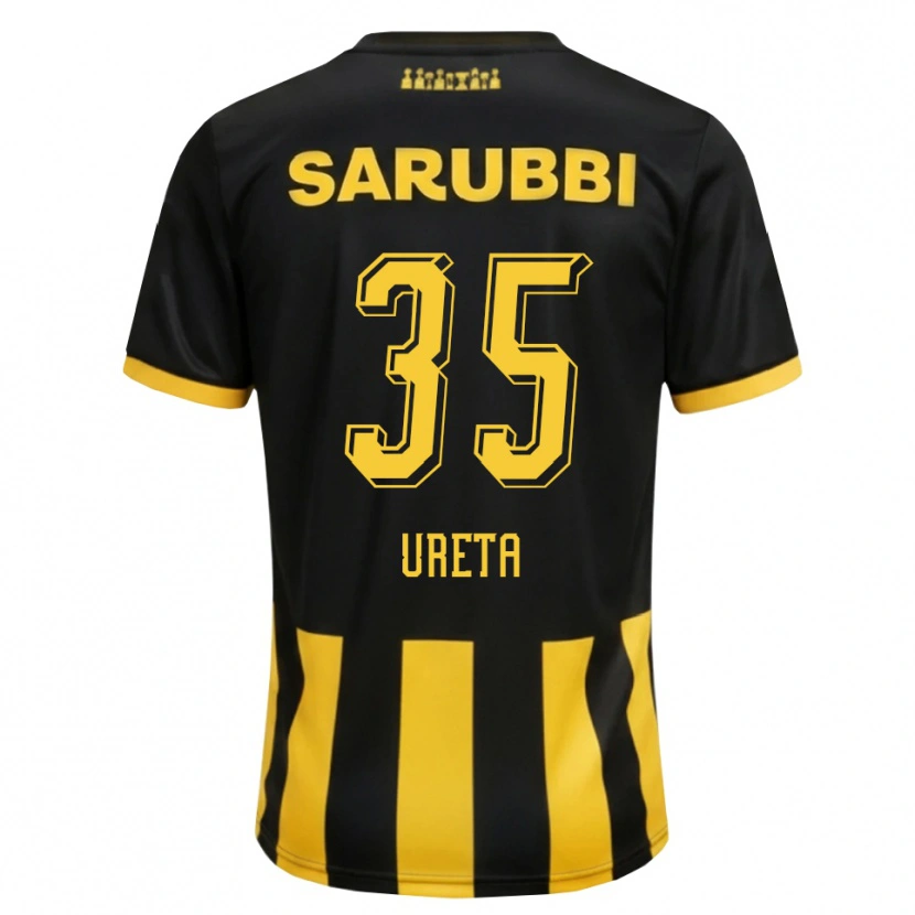 Danxen Kinderen Mateo Ureta #35 Zwart Geel Thuisshirt Thuistenue 2026/27 T-Shirt België