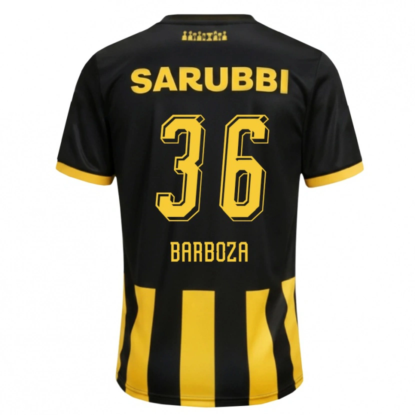 Danxen Kinderen Brian Barboza #36 Zwart Geel Thuisshirt Thuistenue 2026/27 T-Shirt België