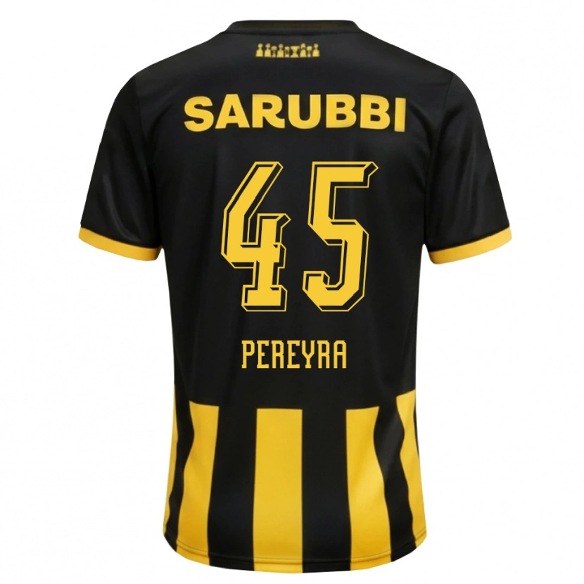 Danxen Kinderen Estevan Pereyra #45 Zwart Geel Thuisshirt Thuistenue 2026/27 T-Shirt België