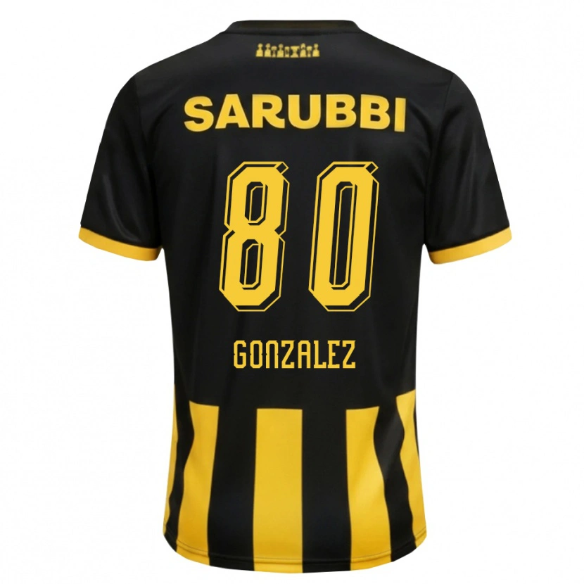 Danxen Kinderen Franco González #80 Zwart Geel Thuisshirt Thuistenue 2026/27 T-Shirt België