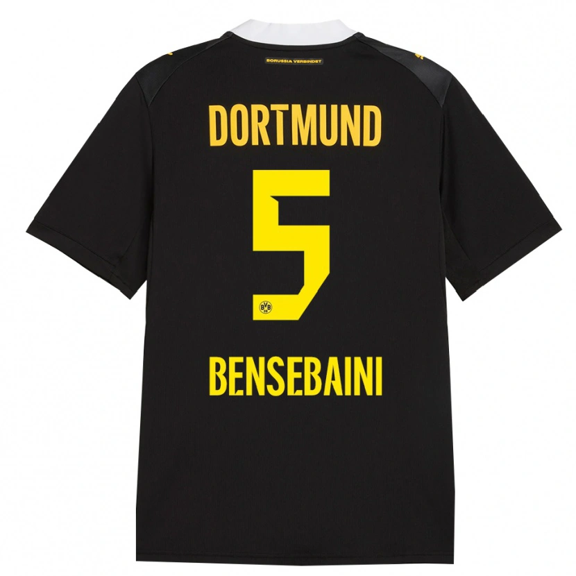 Danxen Kinderen Ramy Bensebaini #5 Zwart Rood Geel Uitshirt Uittenue 2026/27 T-Shirt België