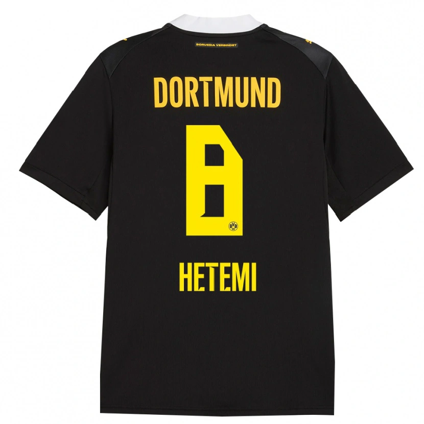 Danxen Kinderen Rilind Hetemi #8 Zwart Rood Geel Uitshirt Uittenue 2026/27 T-Shirt België