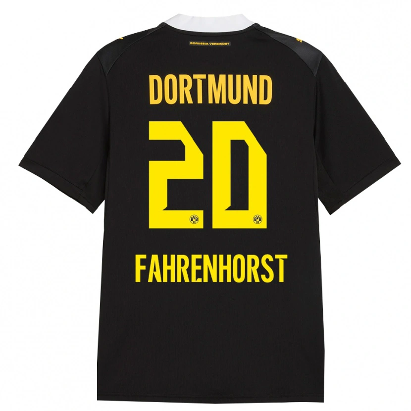 Danxen Kinderen Luke Fahrenhorst #20 Zwart Rood Geel Uitshirt Uittenue 2026/27 T-Shirt België
