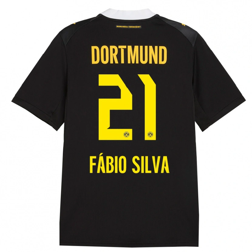 Danxen Kinderen Fábio Silva #21 Zwart Rood Geel Uitshirt Uittenue 2026/27 T-Shirt België