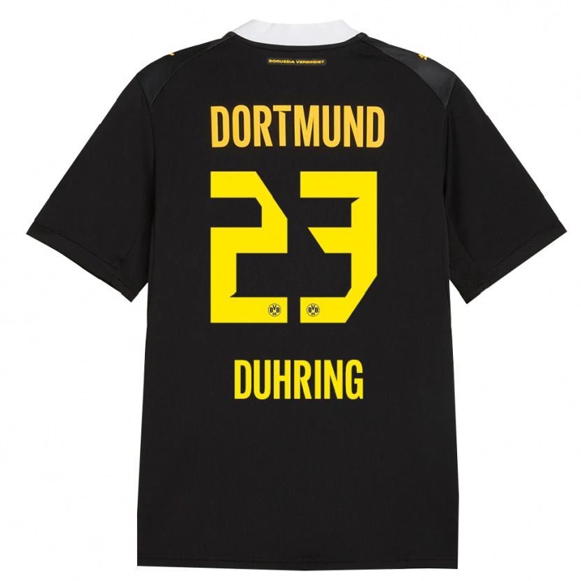 Danxen Kinderen Marc Niclas Duhring #23 Zwart Rood Geel Uitshirt Uittenue 2026/27 T-Shirt België