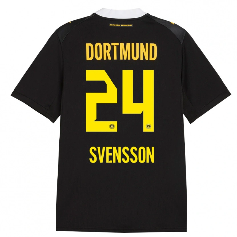 Danxen Kinderen Daniel Svensson #24 Zwart Rood Geel Uitshirt Uittenue 2026/27 T-Shirt België