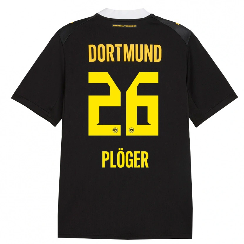 Danxen Kinderen Dustin Plöger #26 Zwart Rood Geel Uitshirt Uittenue 2026/27 T-Shirt België