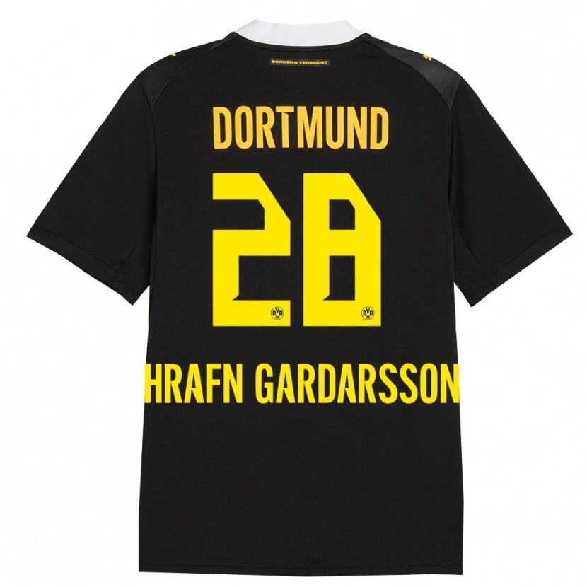 Danxen Kinderen Bjarki Hrafn Gardarsson #28 Zwart Rood Geel Uitshirt Uittenue 2026/27 T-Shirt België