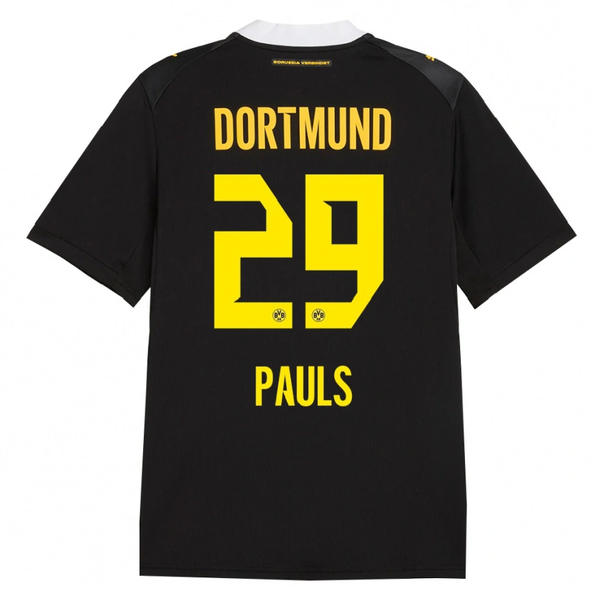 Danxen Kinderen Emilia Pauls #29 Zwart Rood Geel Uitshirt Uittenue 2026/27 T-Shirt België