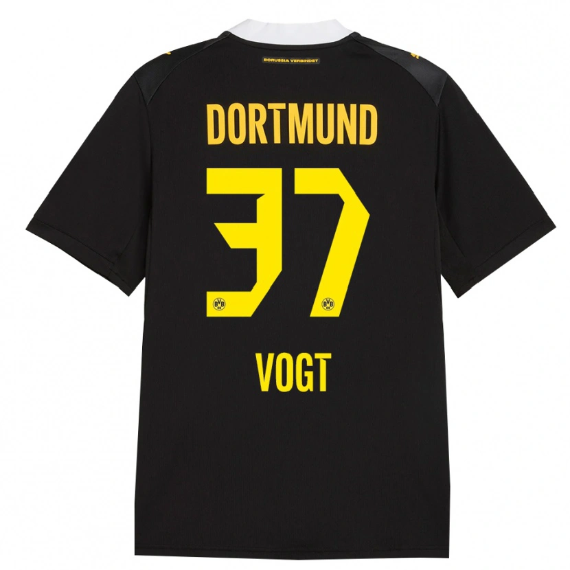 Danxen Kinderen Levin Vogt #37 Zwart Rood Geel Uitshirt Uittenue 2026/27 T-Shirt België