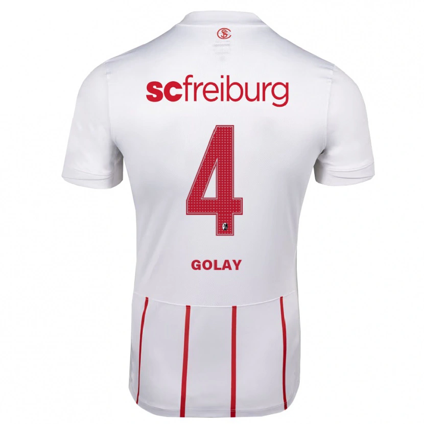Danxen Kinderen Jonas Golay #4 Wit Rood Geel Uitshirt Uittenue 2026/27 T-Shirt België