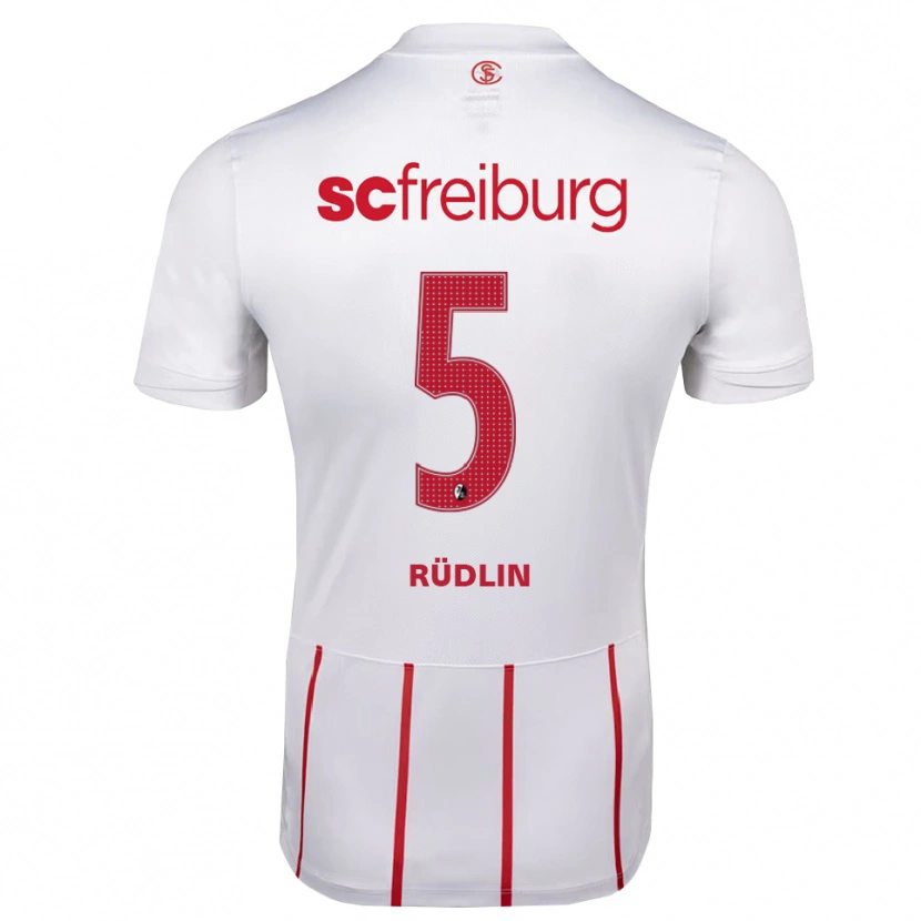 Danxen Kinderen Fabian Rüdlin #5 Wit Rood Geel Uitshirt Uittenue 2026/27 T-Shirt België