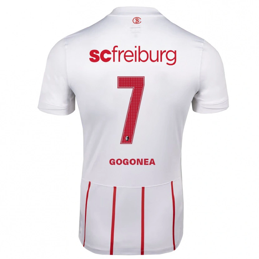 Danxen Kinderen Raul Gogonea #7 Wit Rood Geel Uitshirt Uittenue 2026/27 T-Shirt België