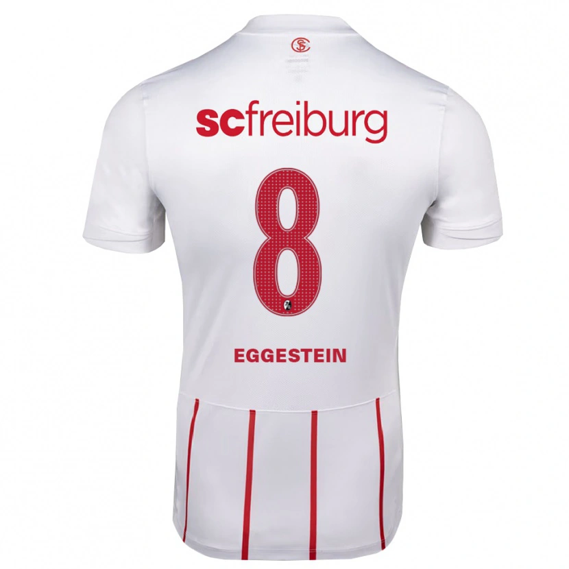 Danxen Kinderen Maximilian Eggestein #8 Wit Rood Geel Uitshirt Uittenue 2026/27 T-Shirt België