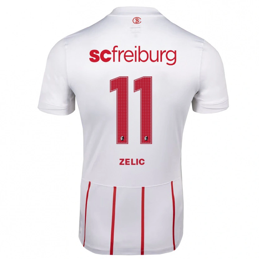 Danxen Kinderen Mateo Zelic #11 Wit Rood Geel Uitshirt Uittenue 2026/27 T-Shirt België