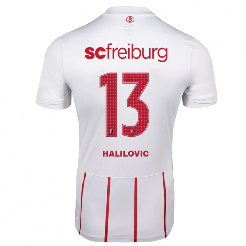 Danxen Kinderen Anel Halilovic #13 Wit Rood Geel Uitshirt Uittenue 2026/27 T-Shirt België