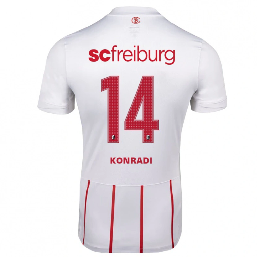Danxen Kinderen Lennart Konradi #14 Wit Rood Geel Uitshirt Uittenue 2026/27 T-Shirt België