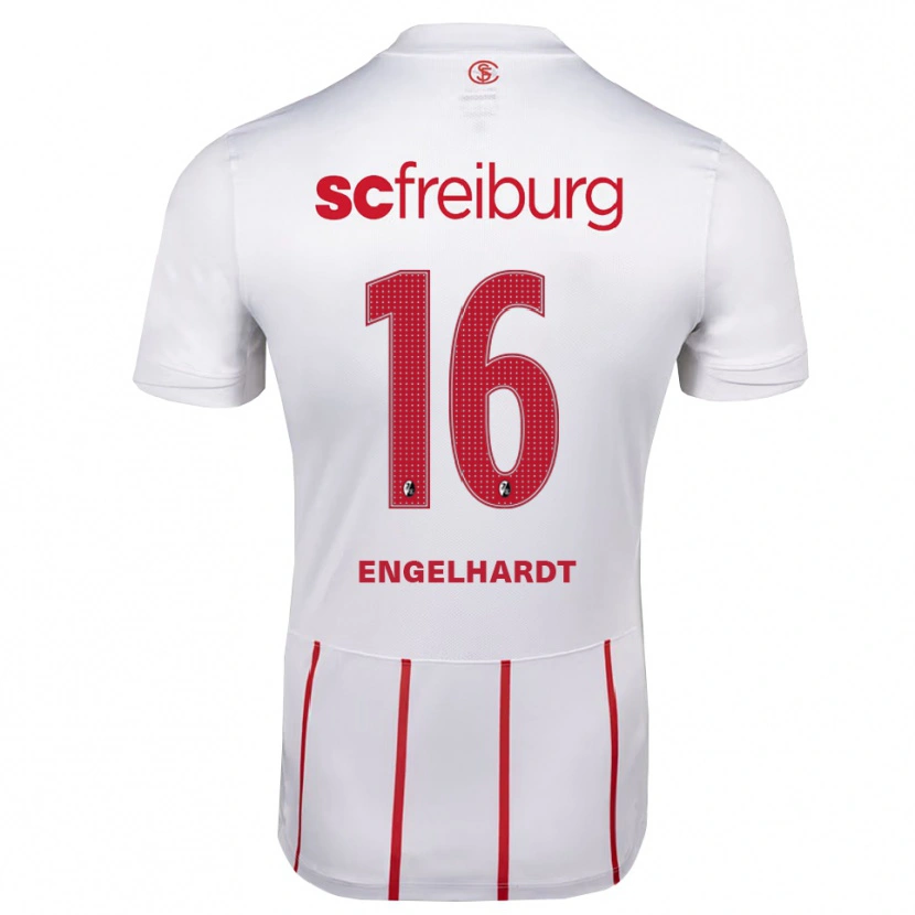 Danxen Kinderen Yannik Engelhardt #16 Wit Rood Geel Uitshirt Uittenue 2026/27 T-Shirt België