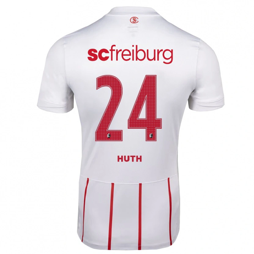 Danxen Kinderen Jannik Huth #24 Wit Rood Geel Uitshirt Uittenue 2026/27 T-Shirt België