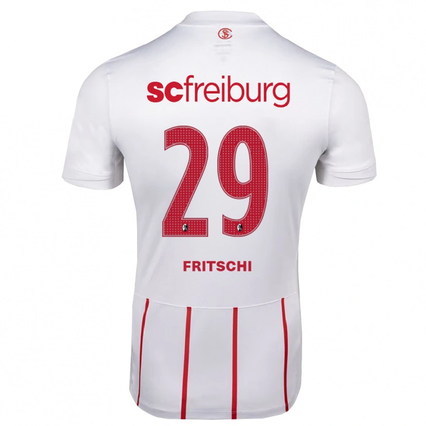 Danxen Kinderen Paulo Fritschi #29 Wit Rood Geel Uitshirt Uittenue 2026/27 T-Shirt België