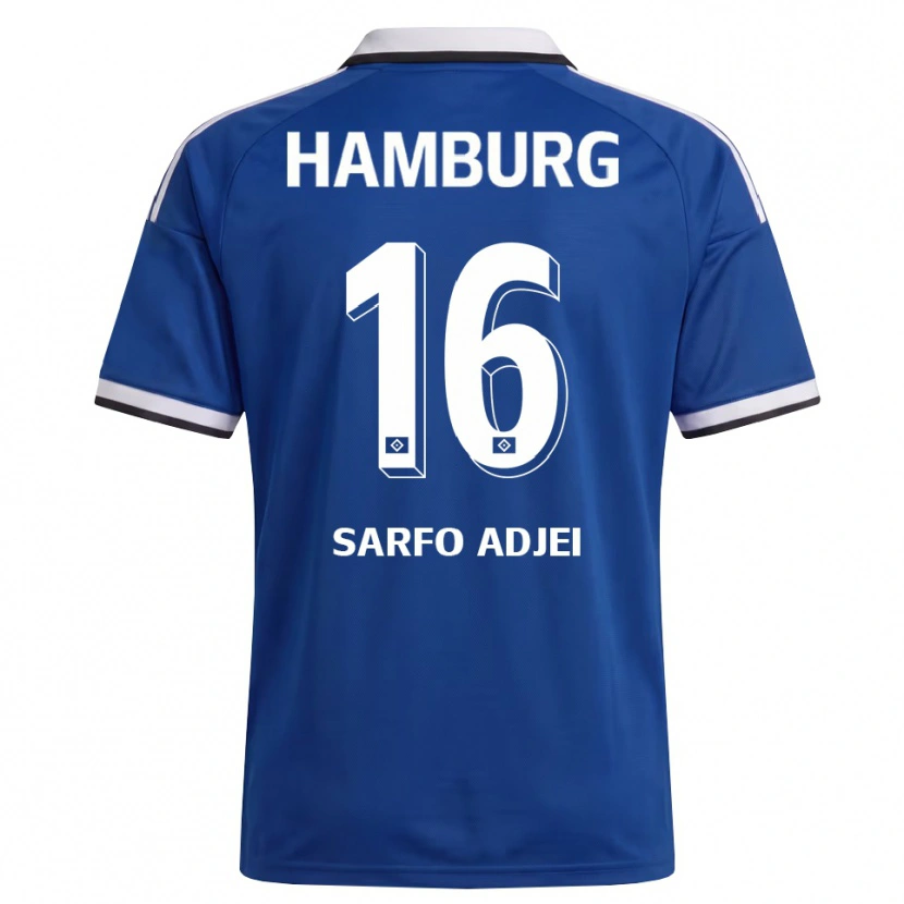 Danxen Kinderen Maximilian Sarfo-Adjei #16 Wit Blauw Uitshirt Uittenue 2026/27 T-Shirt België