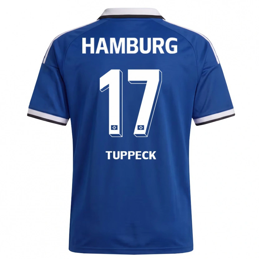 Danxen Kinderen Niklas Tuppeck #17 Wit Blauw Uitshirt Uittenue 2026/27 T-Shirt België