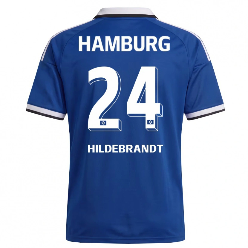 Danxen Kinderen Tjark Hildebrandt #24 Wit Blauw Uitshirt Uittenue 2026/27 T-Shirt België