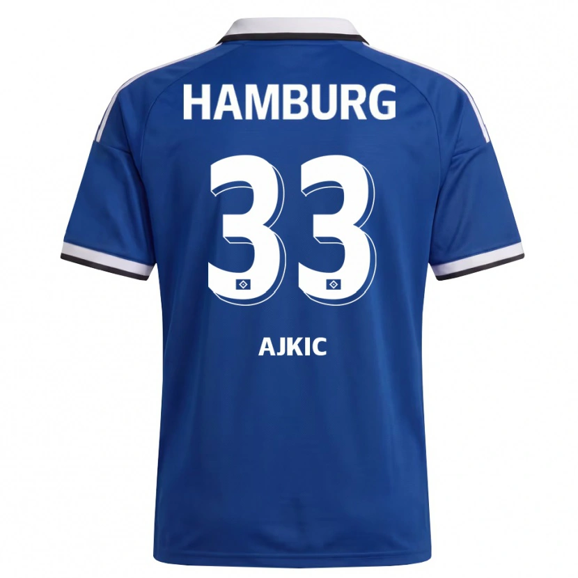 Danxen Kinderen Selim Ajkic #33 Wit Blauw Uitshirt Uittenue 2026/27 T-Shirt België