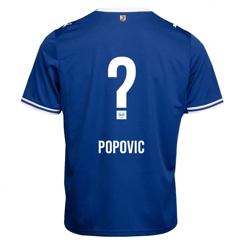 Danxen Kinderen Timon Popovic #0 Koninklijk Blauw Wit Uitshirt Uittenue 2026/27 T-Shirt België
