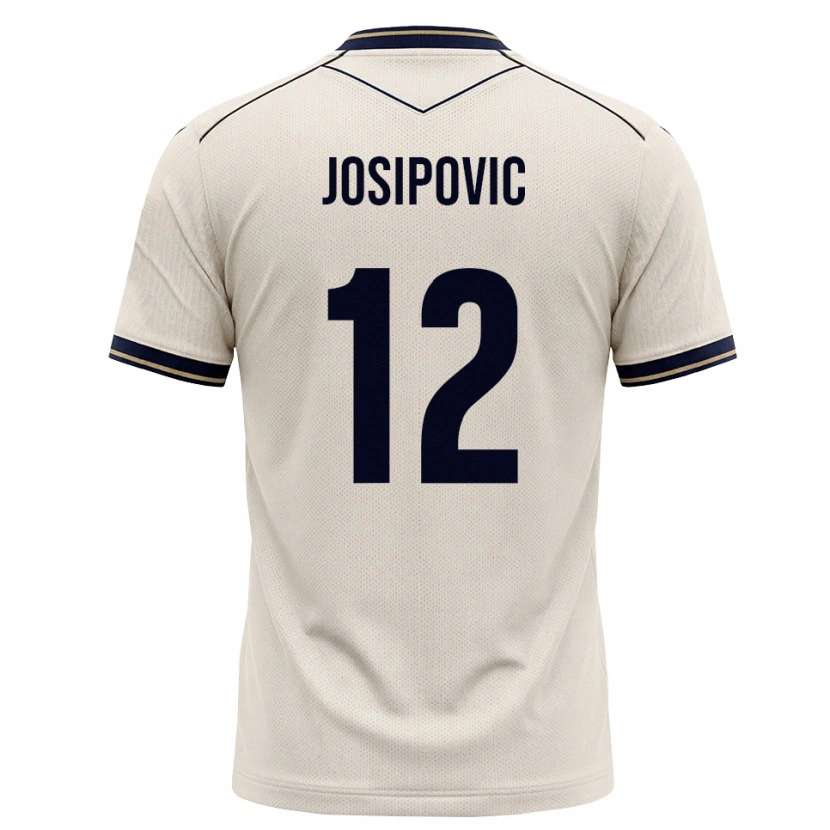 Danxen Kinderen Mihael Josipovic #12 Off-White Inktblauw Uitshirt Uittenue 2026/27 T-Shirt België
