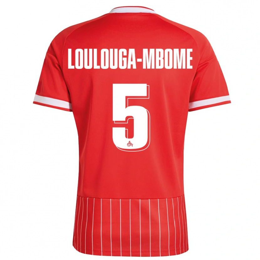 Danxen Kinderen Pascal Loulouga-Mbome #5 Rood Wit Groen Uitshirt Uittenue 2026/27 T-Shirt België
