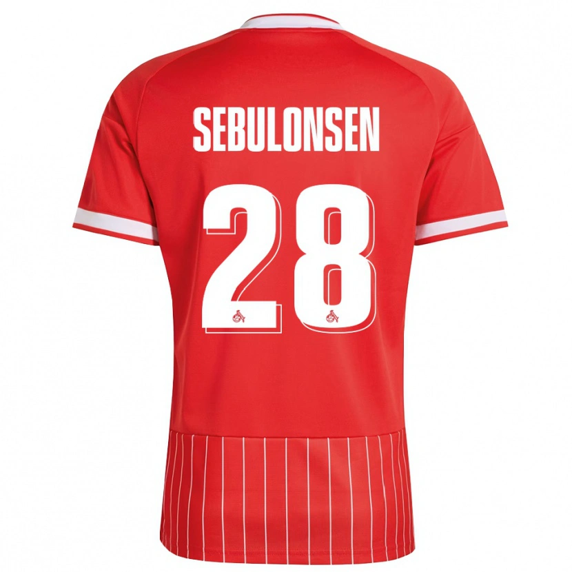 Danxen Kinderen Sebastian Sebulonsen #28 Rood Wit Groen Uitshirt Uittenue 2026/27 T-Shirt België