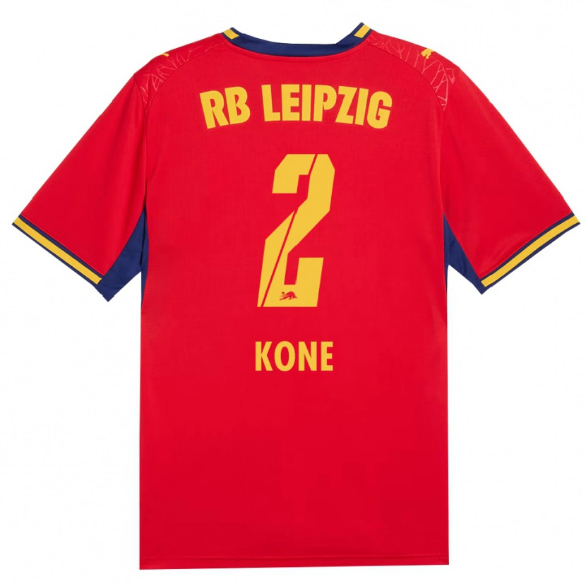 Danxen Kinderen Abdoul Koné #2 Rood Geel Koninklijk Blauw Uitshirt Uittenue 2026/27 T-Shirt België