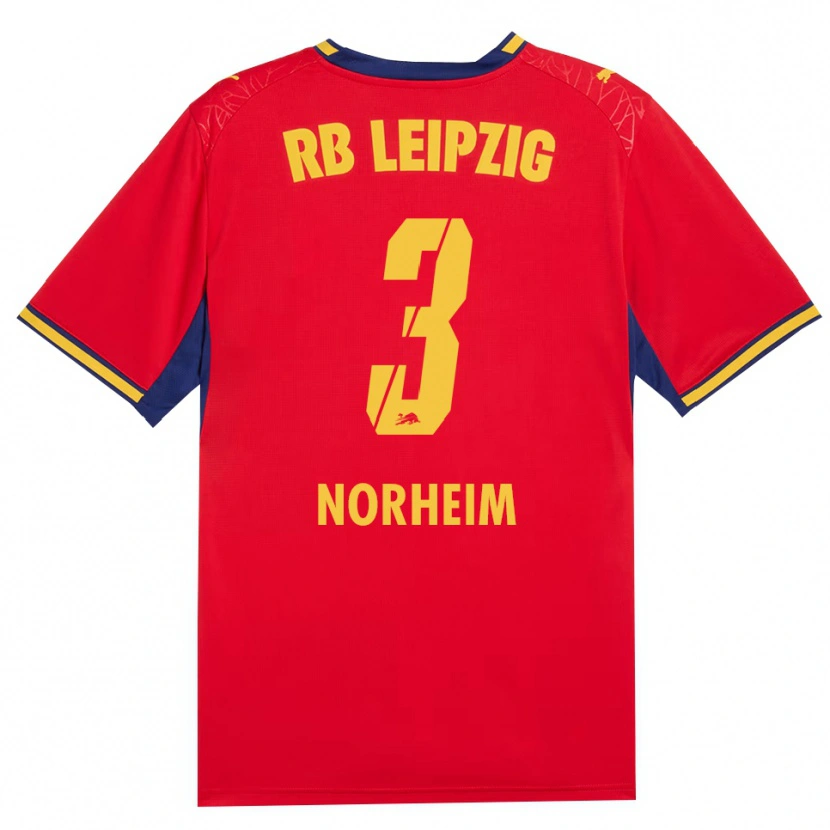 Danxen Kinderen Andrea Norheim #3 Rood Geel Koninklijk Blauw Uitshirt Uittenue 2026/27 T-Shirt België