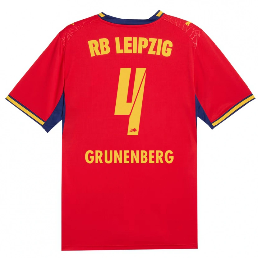 Danxen Kinderen Rucy Grunenberg #4 Rood Geel Koninklijk Blauw Uitshirt Uittenue 2026/27 T-Shirt België