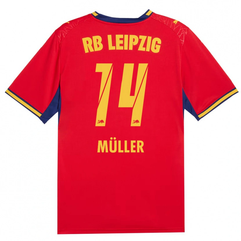 Danxen Kinderen Hannes Müller #14 Rood Geel Koninklijk Blauw Uitshirt Uittenue 2026/27 T-Shirt België