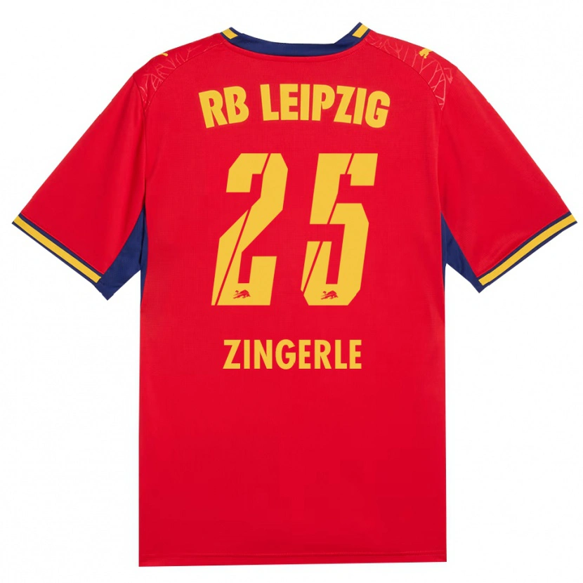 Danxen Kinderen Leopold Zingerle #25 Rood Geel Koninklijk Blauw Uitshirt Uittenue 2026/27 T-Shirt België