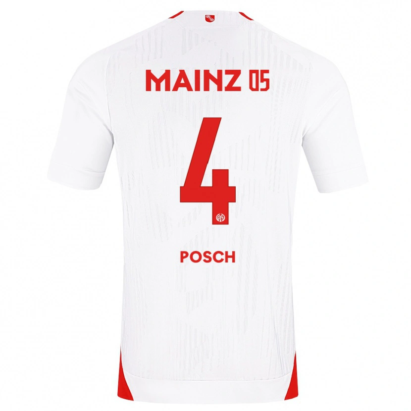 Danxen Kinderen Stefan Posch #4 Wit Rood Geel Uitshirt Uittenue 2026/27 T-Shirt België