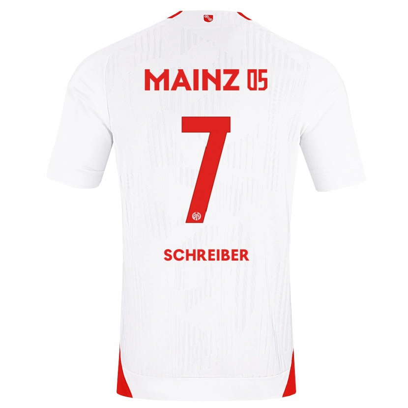 Danxen Kinderen Max Schreiber #7 Wit Rood Geel Uitshirt Uittenue 2026/27 T-Shirt België