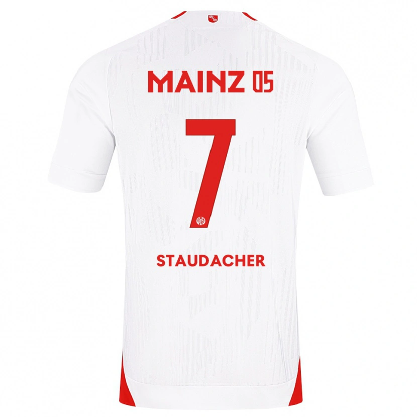 Danxen Kinderen Leon Staudacher #7 Wit Rood Geel Uitshirt Uittenue 2026/27 T-Shirt België