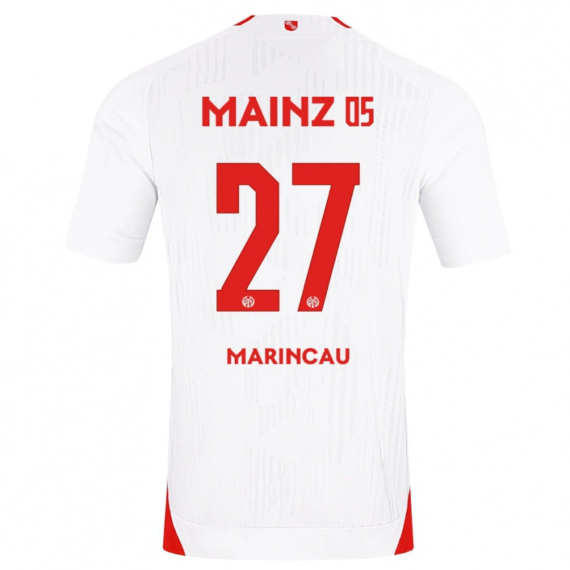Danxen Kinderen Emanuel Marincău #27 Wit Rood Geel Uitshirt Uittenue 2026/27 T-Shirt België