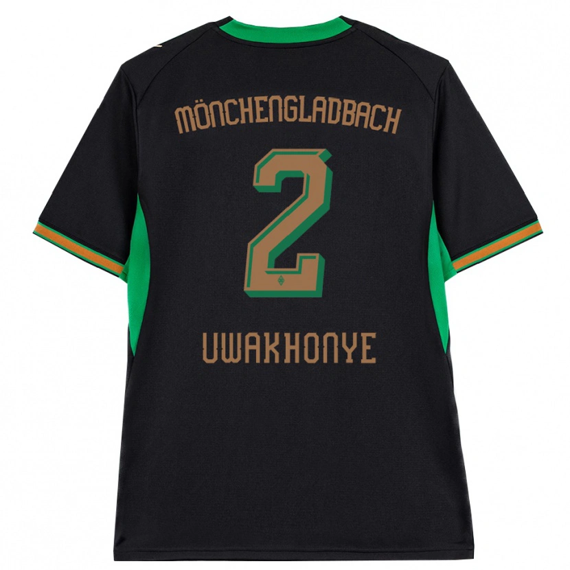 Danxen Kinderen Joel Uwakhonye #2 Zwart Oranje Groen Bruin Uitshirt Uittenue 2026/27 T-Shirt België