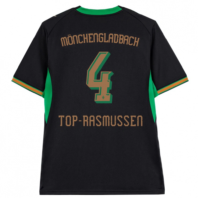Danxen Kinderen Tristan Top-Rasmussen #4 Zwart Oranje Groen Bruin Uitshirt Uittenue 2026/27 T-Shirt België