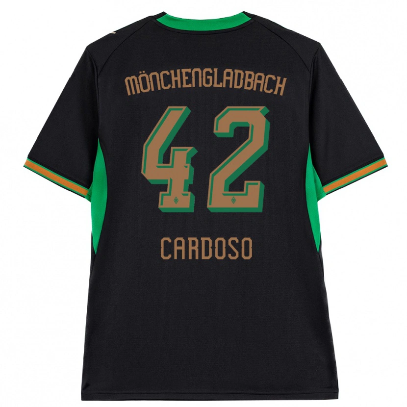 Danxen Kinderen Tiago Pereira Cardoso #42 Zwart Oranje Groen Bruin Uitshirt Uittenue 2026/27 T-Shirt België