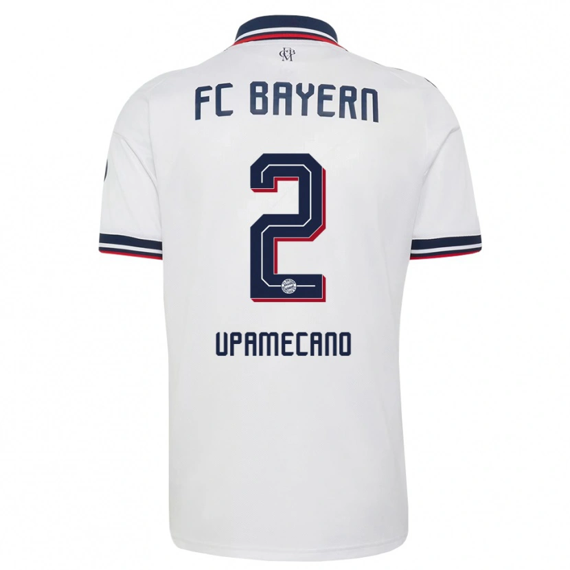 Danxen Kinderen Dayot Upamecano #2 Wit Grijs Rood Uitshirt Uittenue 2026/27 T-Shirt België