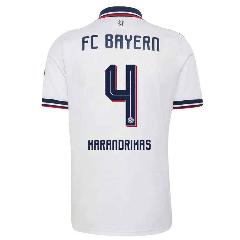 Danxen Kinderen Konstantinos Karandrikas #4 Wit Grijs Rood Uitshirt Uittenue 2026/27 T-Shirt België