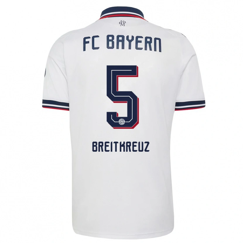 Danxen Kinderen Steve Breitkreuz #5 Wit Grijs Rood Uitshirt Uittenue 2026/27 T-Shirt België